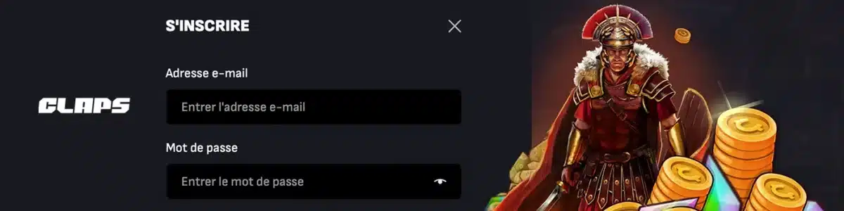 Inscription sur Claps Casino