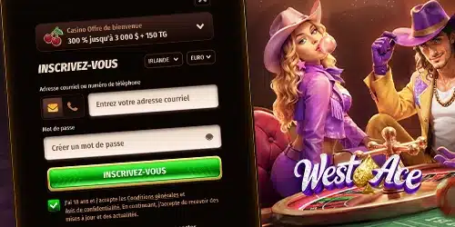 inscription sur Westace Casino